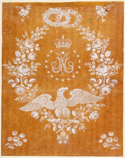 Embroidery Design Commemorating the Marriage of Napoleon I and Marie-Louise by Fabrique St. de Ruf